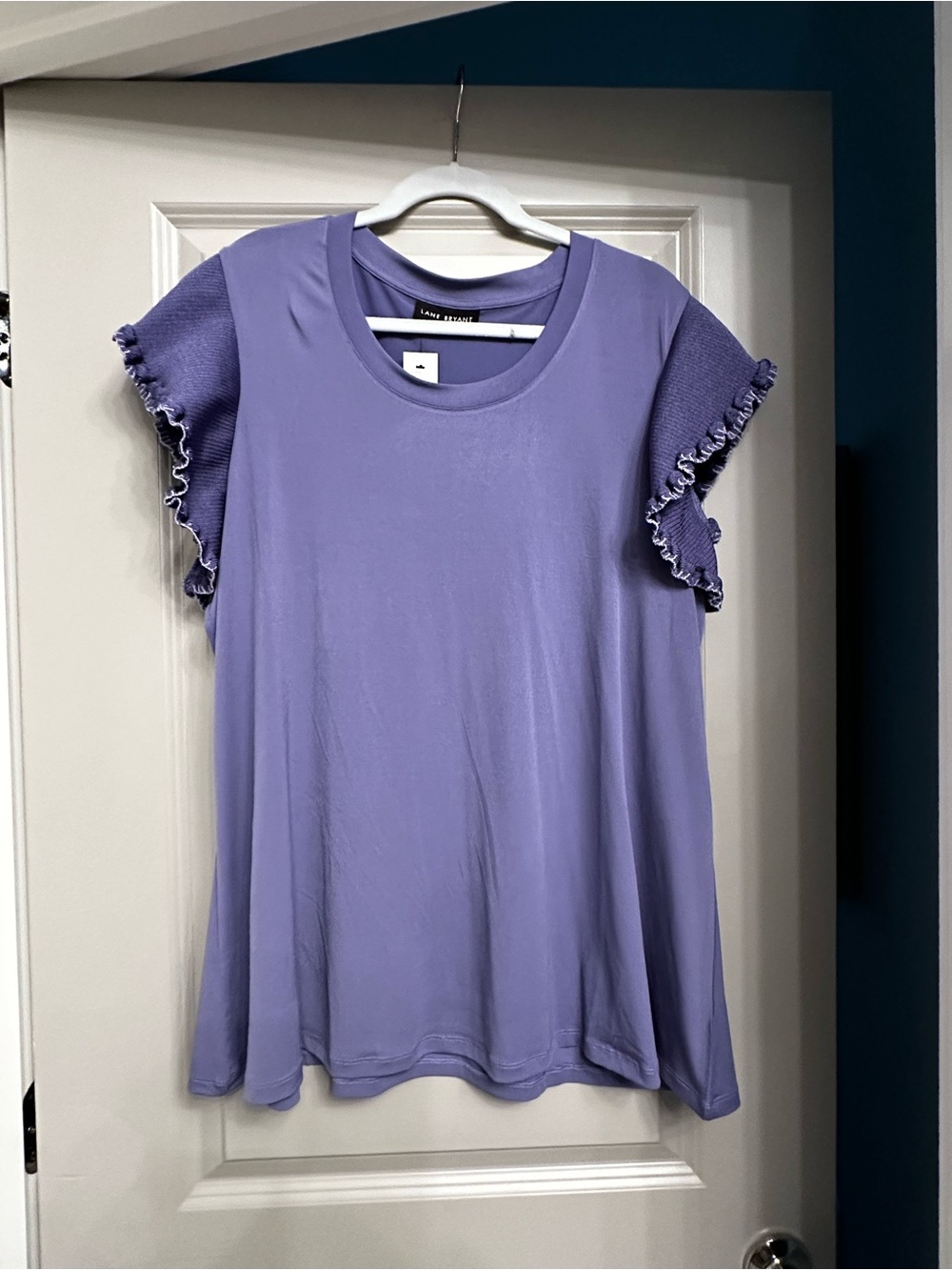 Lavender Ruffle-Sleeve Women's Top by Lane Bryant